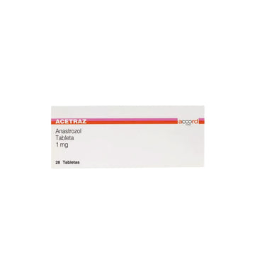 ACETRAZ Anastrozol 1 mg caja con 28 Tabletas