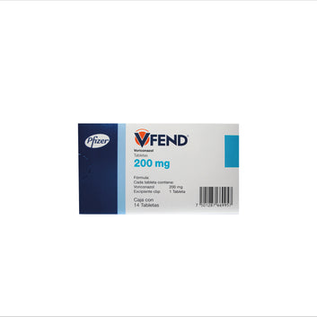 VFEND 200 mg Voriconazol caja c/14 tabletas